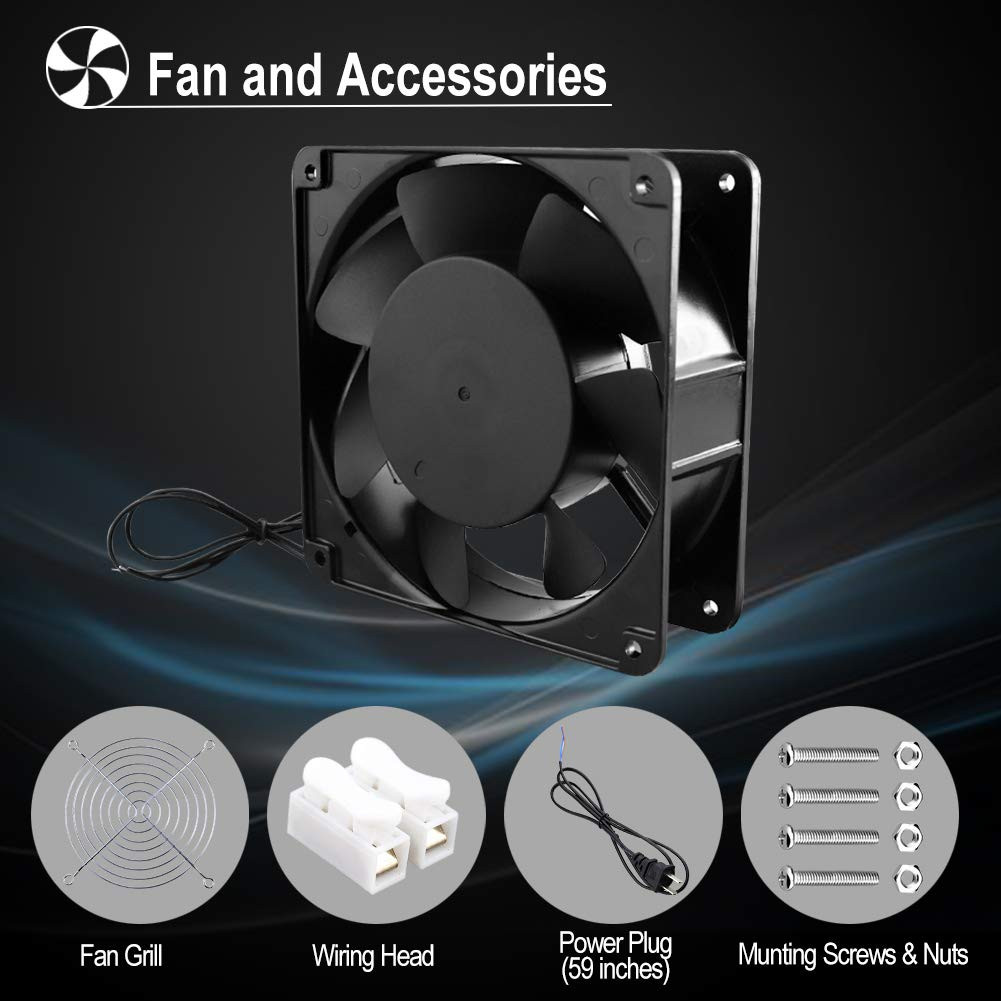 AC 12038 120Mm X 38Mm 110V 120V Dual Ball Metal Cooling Axial Fan High Airflow