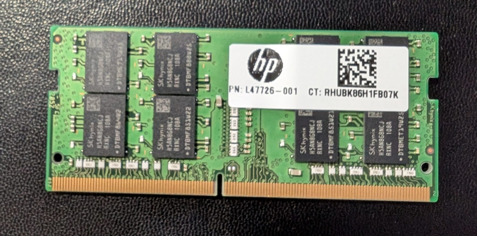 SK hynix 16GB 2Rx8 PC4-3200AA RAM SO-DIMM HMA82GS6CJR8N-XN, HP PN:L47726-001
