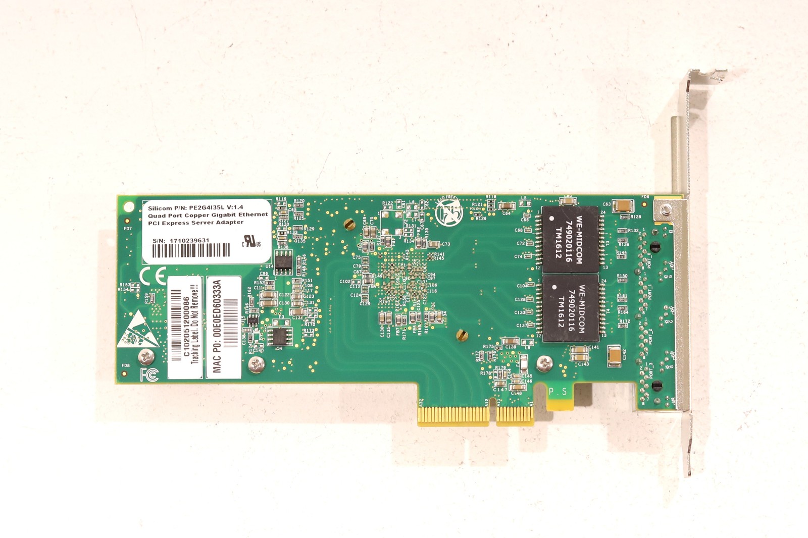 Silicom Quad-Port Copper Gigabit PCIe Network Adapter P/N: PE2G4I35L Tested
