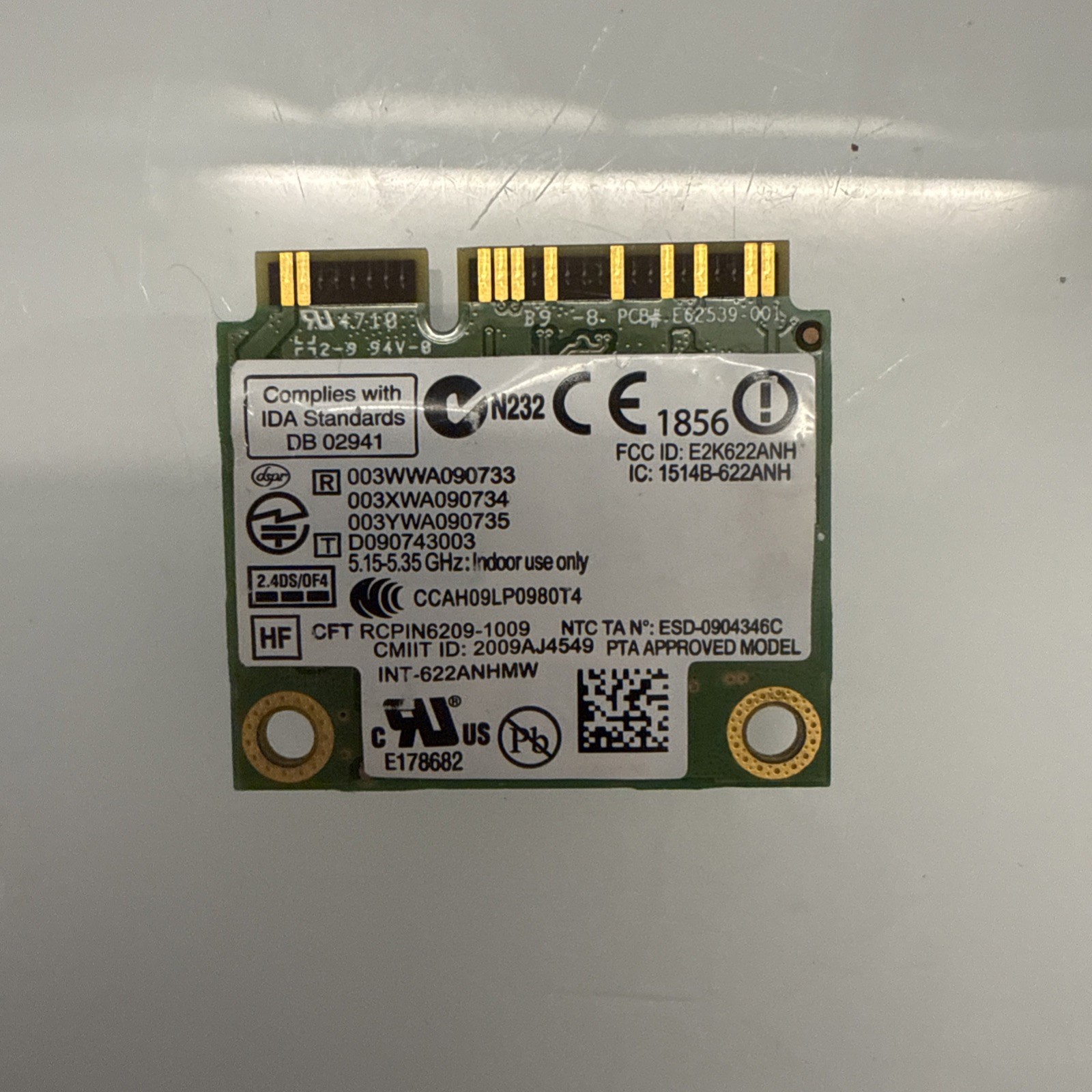 INTEL 6200 ADVANCED-N Dual Band 2.4/5Ghz 622ANHMW Laptop WiFi Card DELL 2GGYM