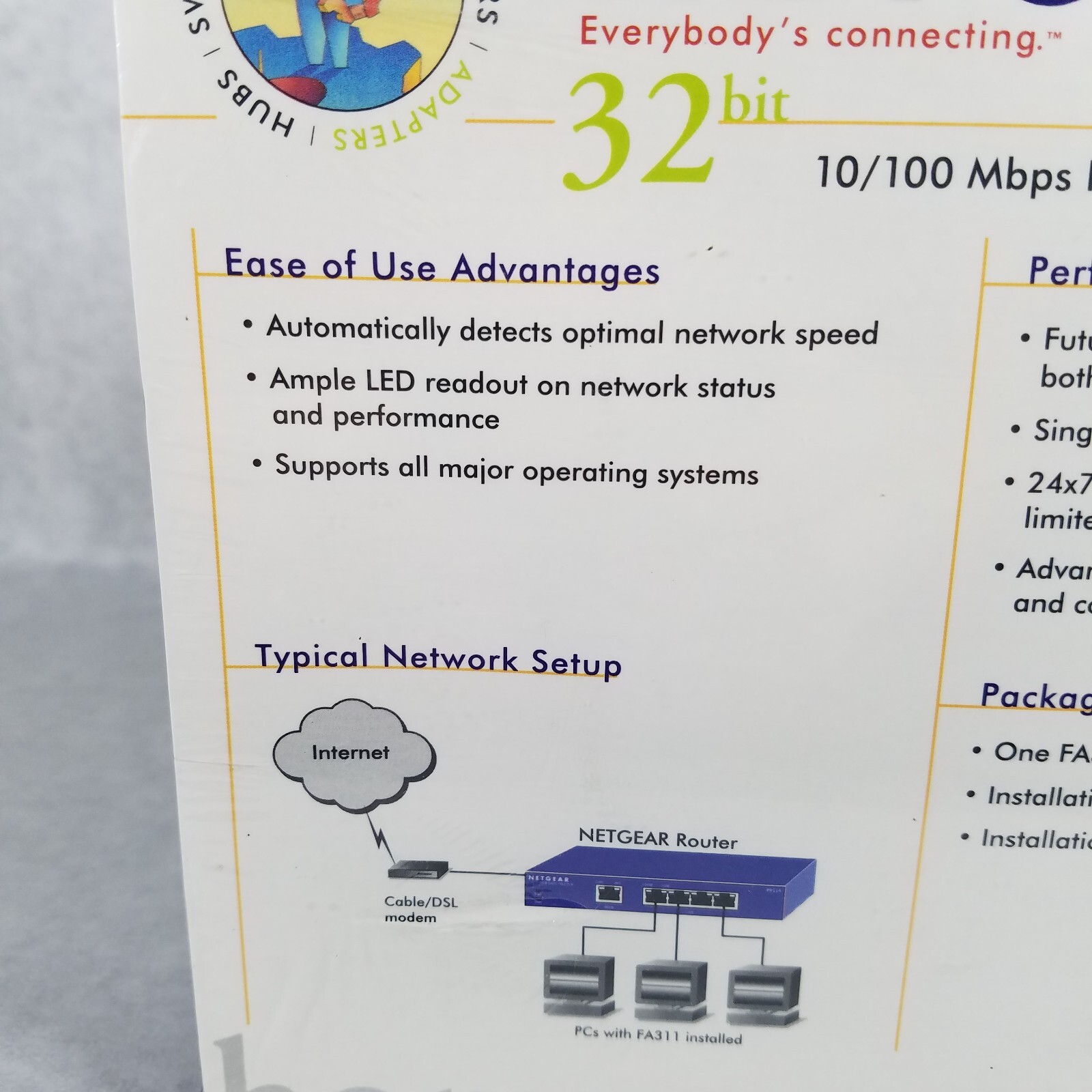 Netgear 32 bit PCI Adapter 10/100 Mbps Fast Ethernet FA311 Network Card