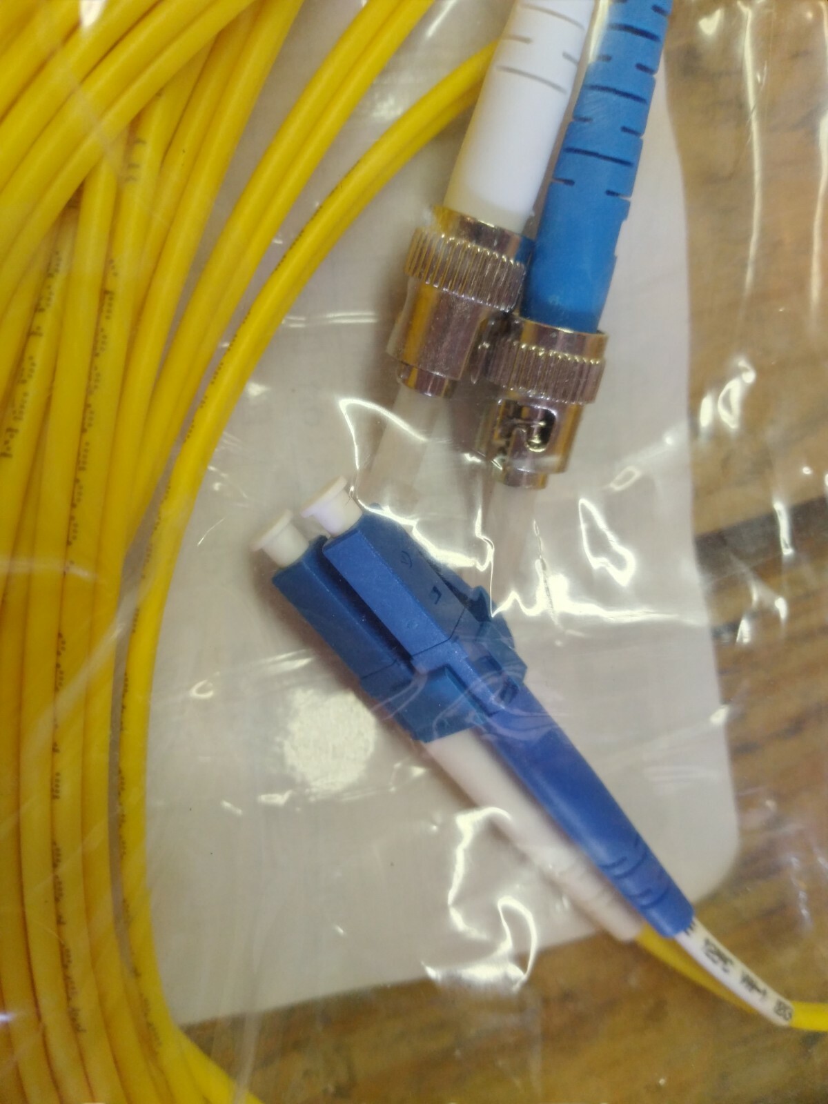 Black Box FOCMRSM-020M-STLC-YL 20M Single-Mode ST-LC Fiber Optic Cable Yellow