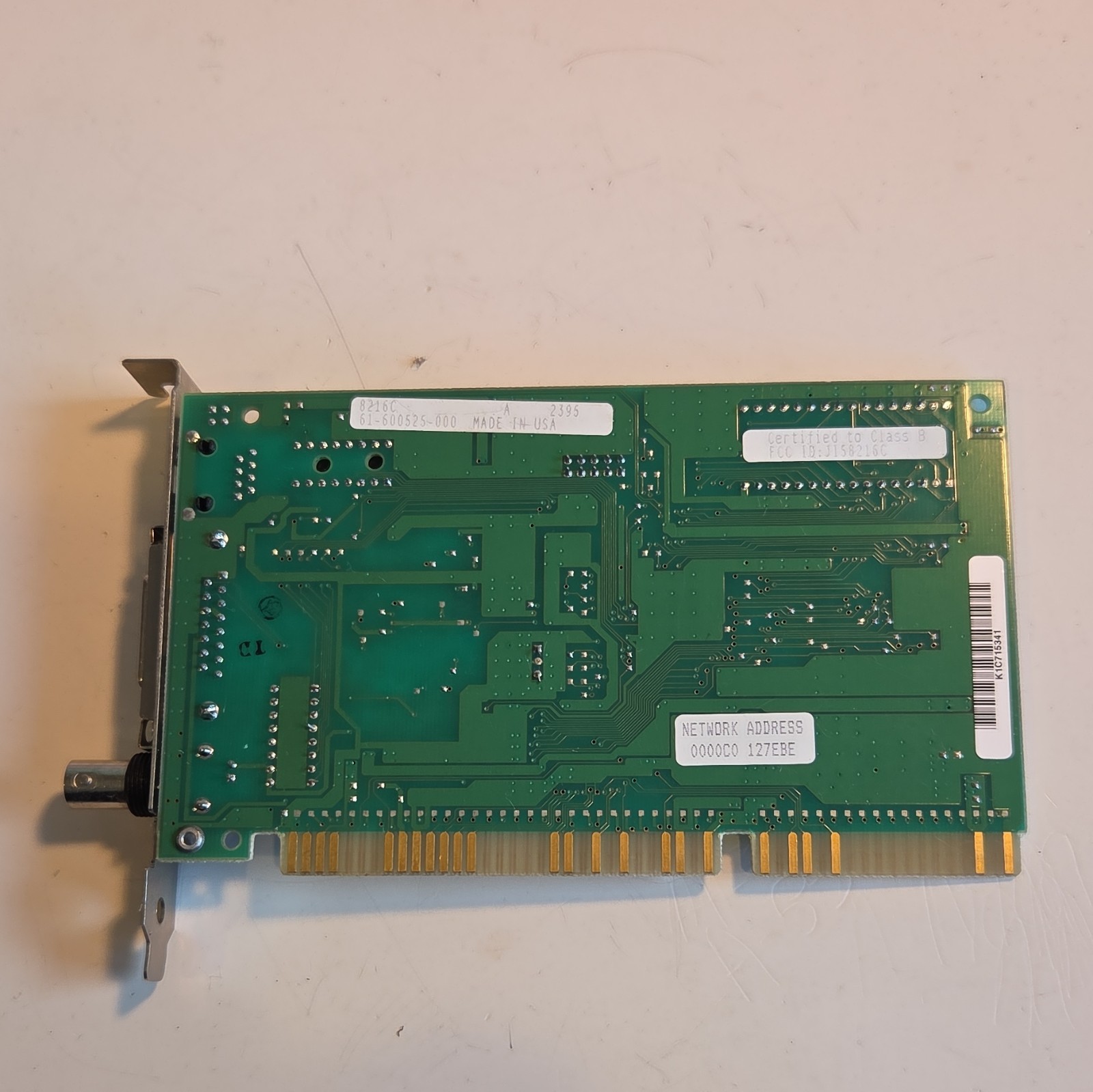 SMC EtherEZ Elite16 Ultra 8216C ISA Ethernet Network Card RJ45 BNC AUI Vintage