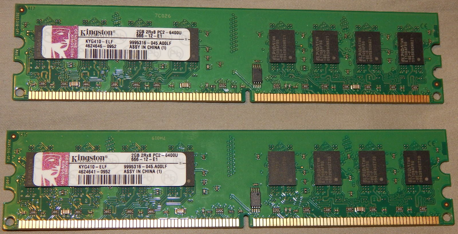 Mixed Brands 4GB 2X2GB DDR2 2RX8 PC2-6400U 800MHz 240PIN DIMM Desktop RAM