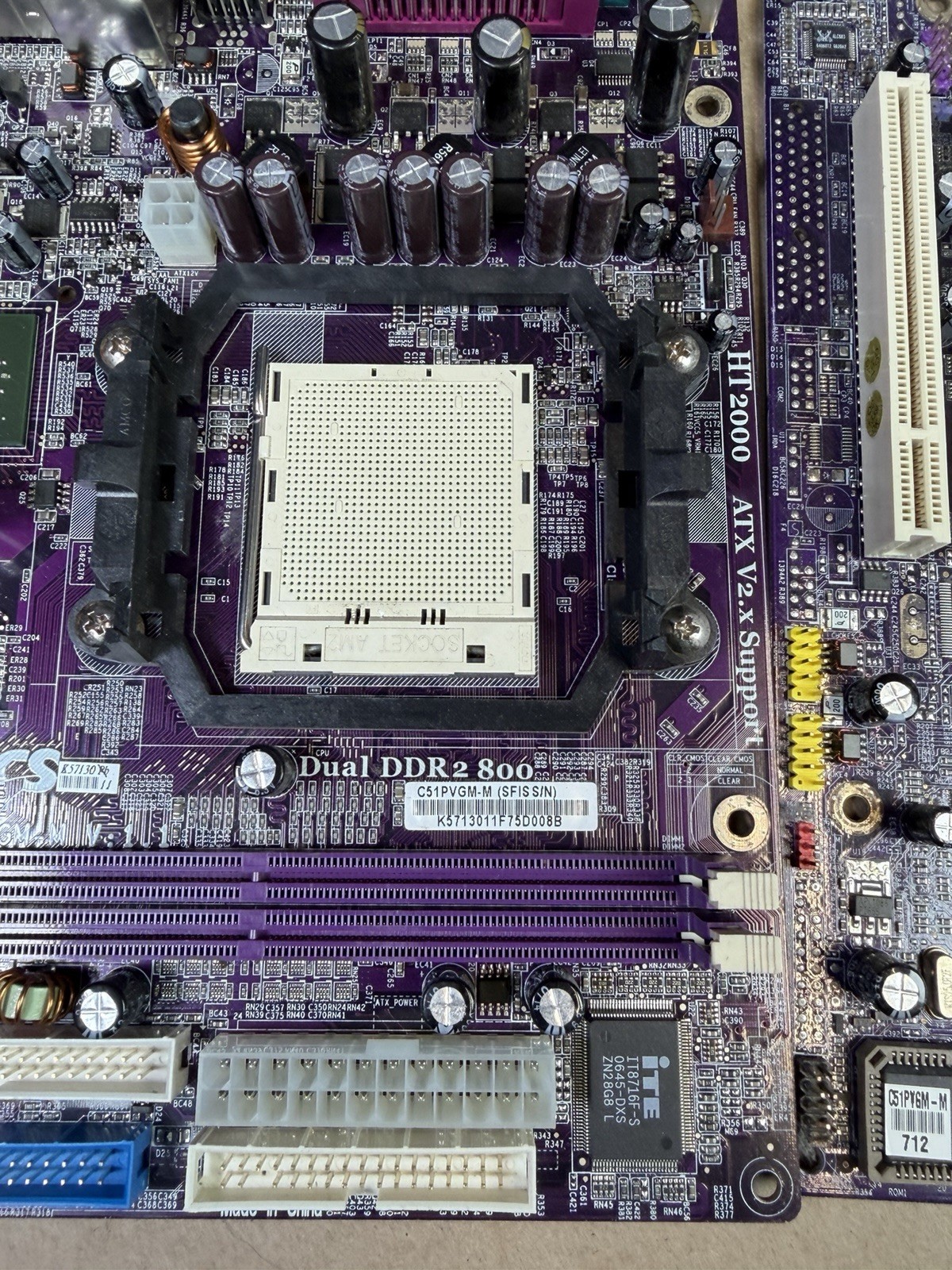ECS HT2000 Desktop Micro-ATX Motherboard, C51PVGM-M (V1.0)