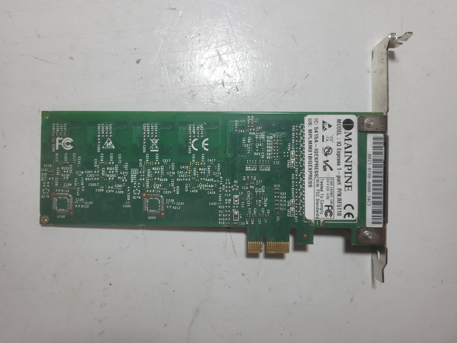 Mainpine IQ Express 1 Port P/N : RF5118 Card #0484