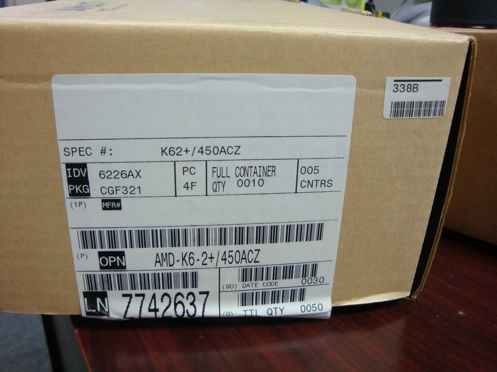 New AMD K6-2+/450ACZ 450MHz 450/128/100 2.0v Socket Super 7 CPU