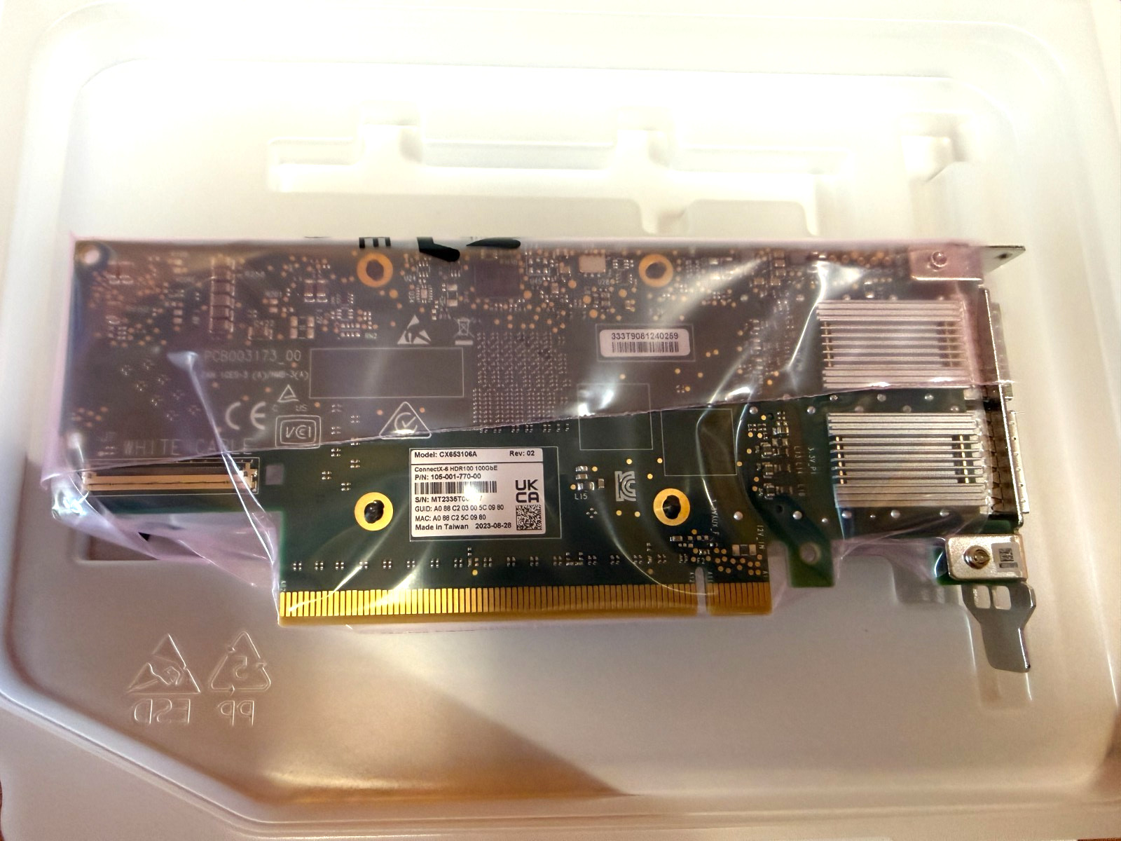 NIVIDIA / MELLANOX MCX653106A ConnectX-6 HDR 100GbE (H7)
