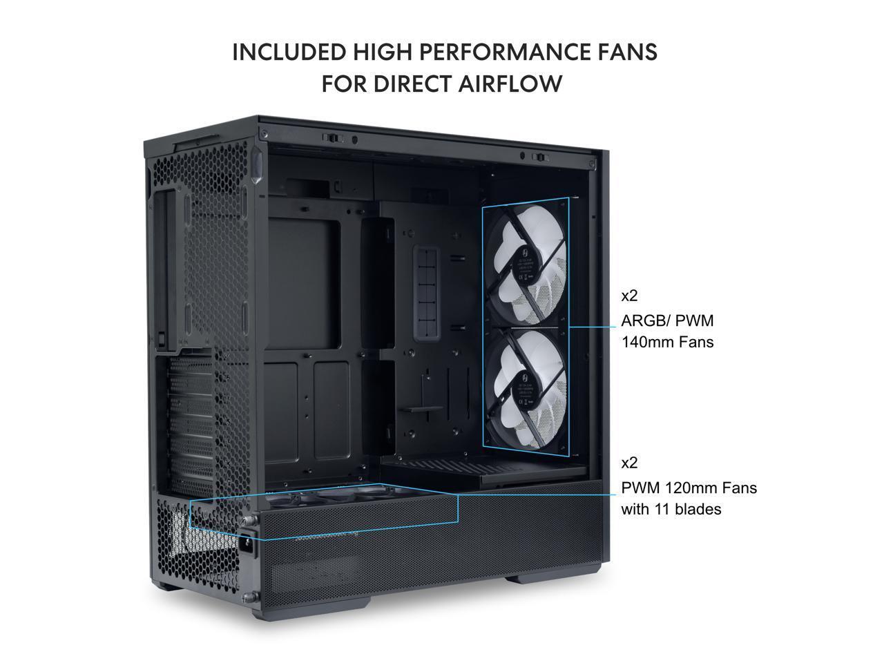 LIAN LI LANCOOL 207 Compact ATX RGB Gaming Computer Case, Tower Chassis w/ 2×140