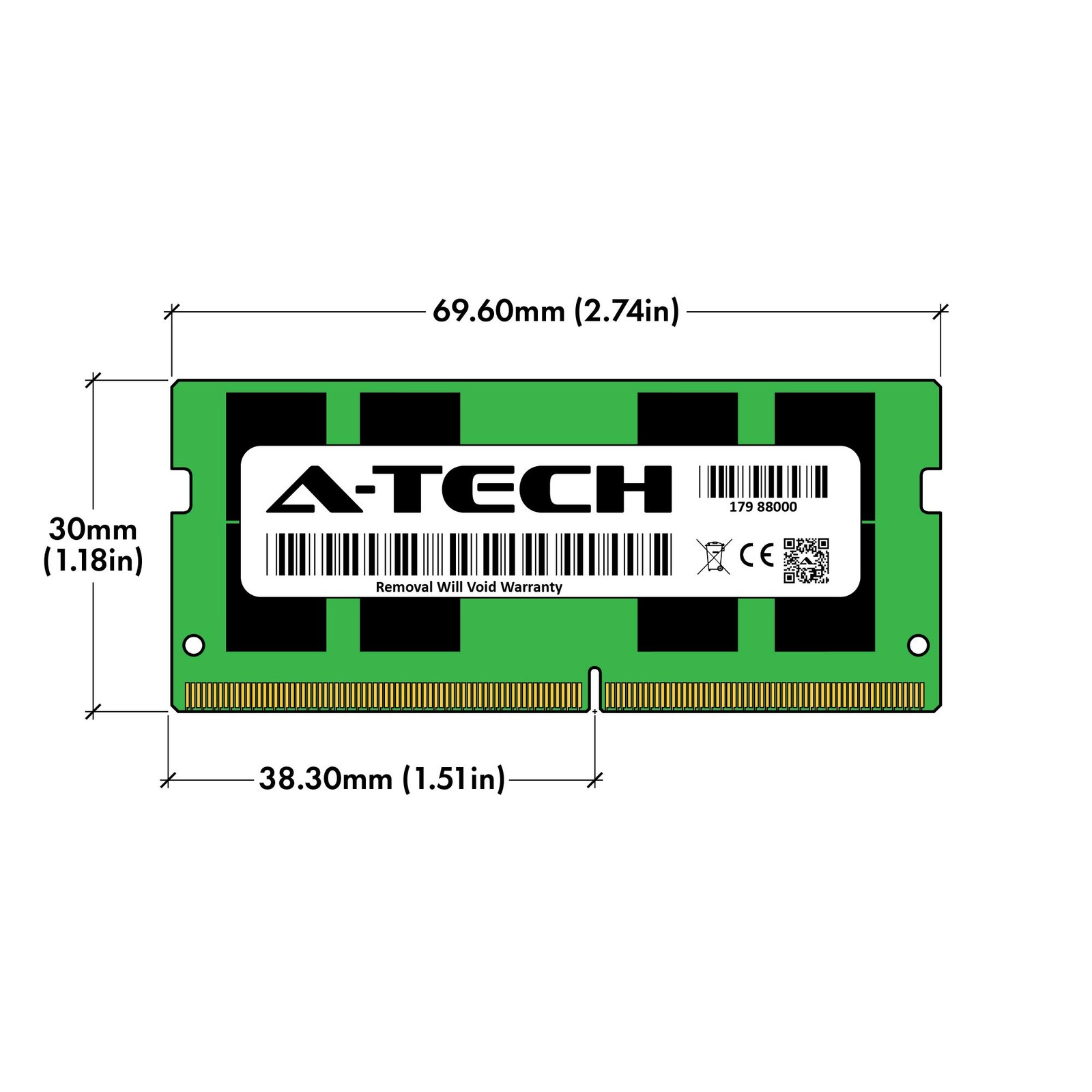 A-Tech 16GB DDR4 3200 MHz SODIMM PC4-25600 (PC4-3200AA) CL22 16GB, Multicolor