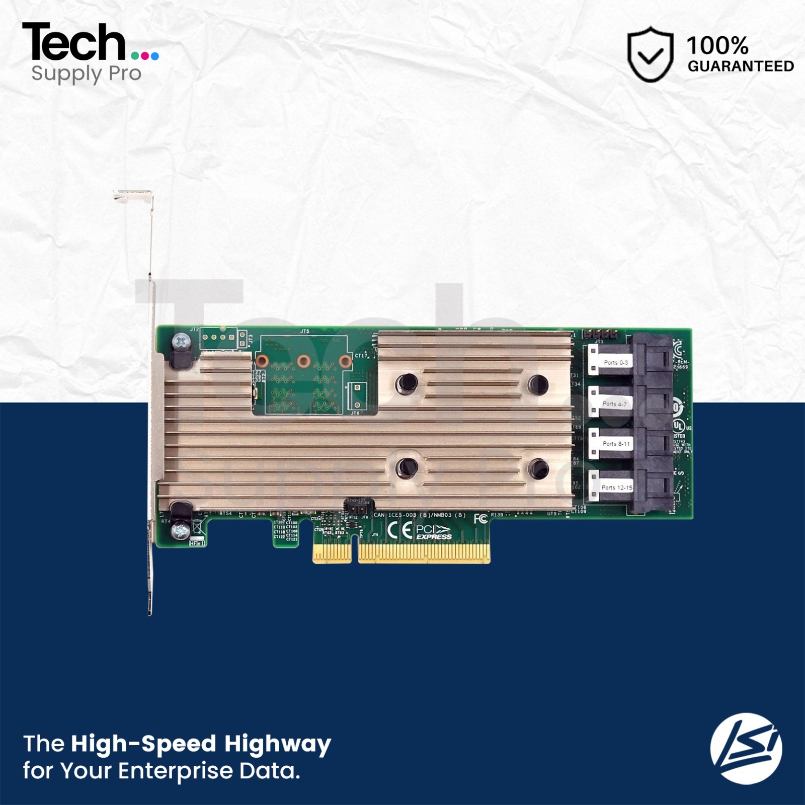 SAS9305-16I LSI Broadcom 12GB/s 16-Port PCIe SAS Host Bus Adapter Card