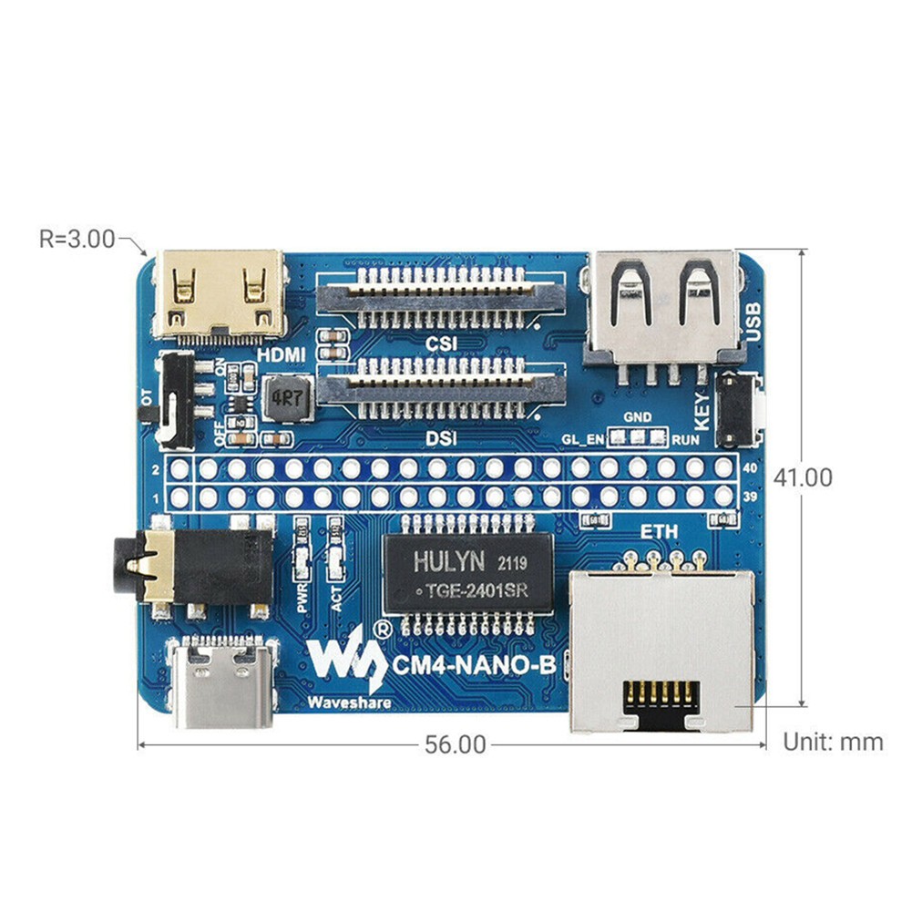 Dual Gigabit 5G 4G Ethernet Base Board (B) for Raspberry Pi Compute Module CM4 M