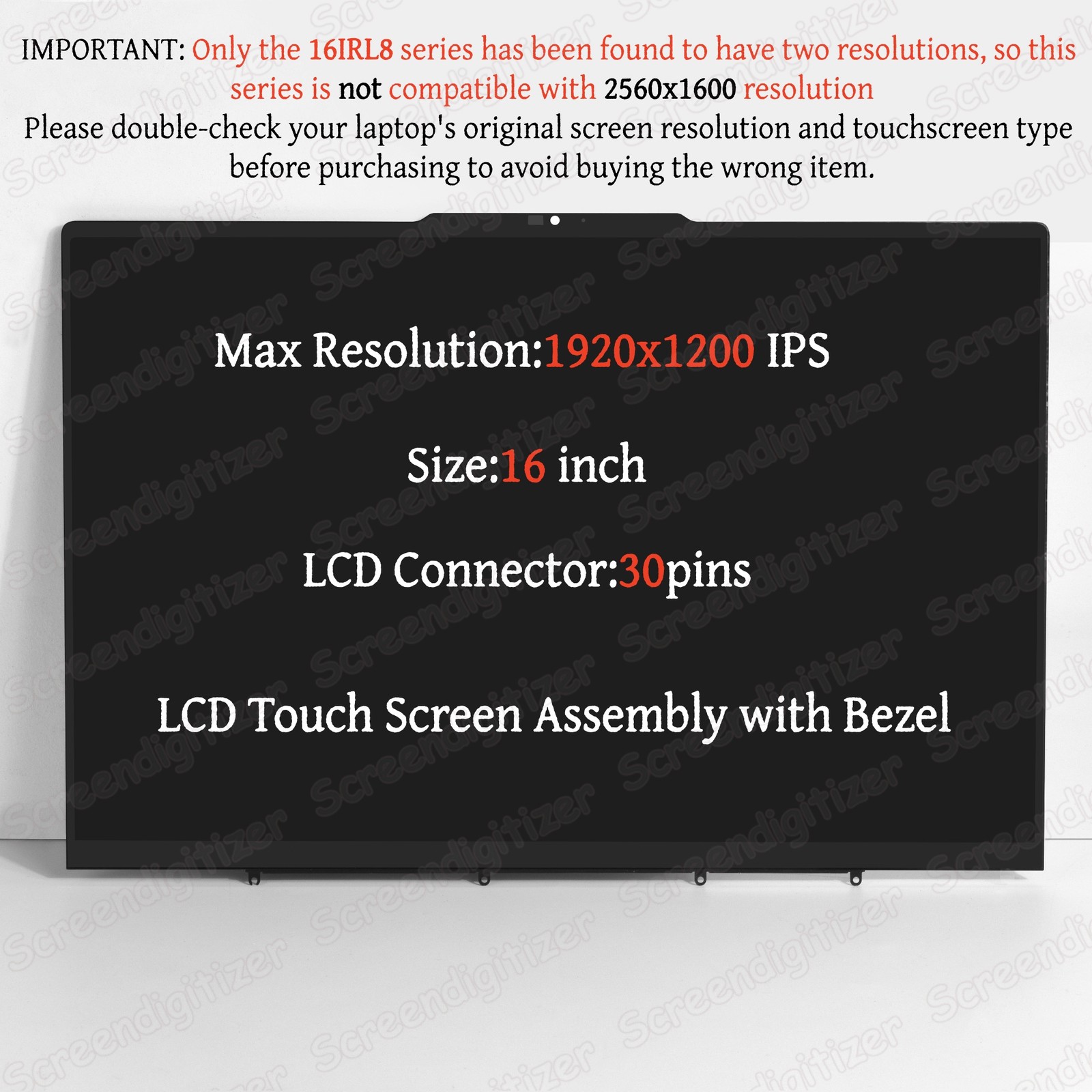 For Lenovo Yoga 7 16IRL8 16″ Complete LCD Screen Assembly Touch