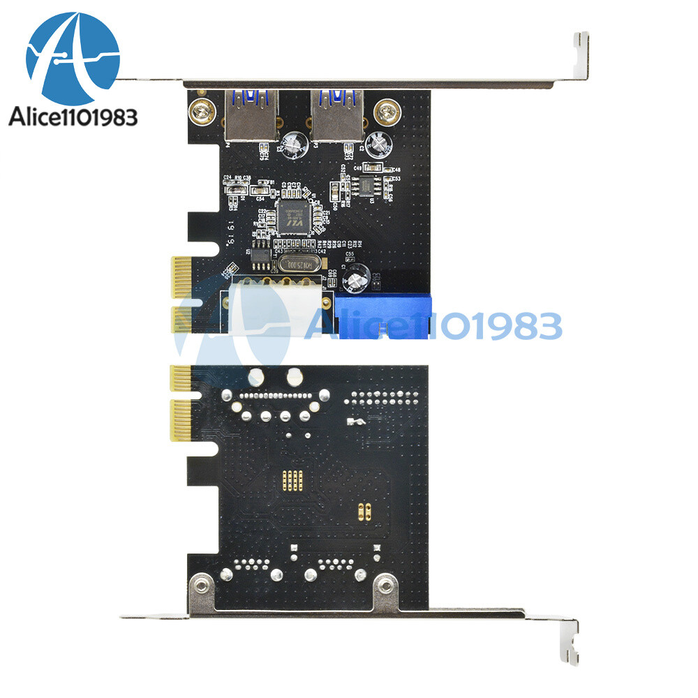 2 Ports PCI Express USB 3.0 Front Panel with 4-Pin & 20 Pin Control Card Adapter