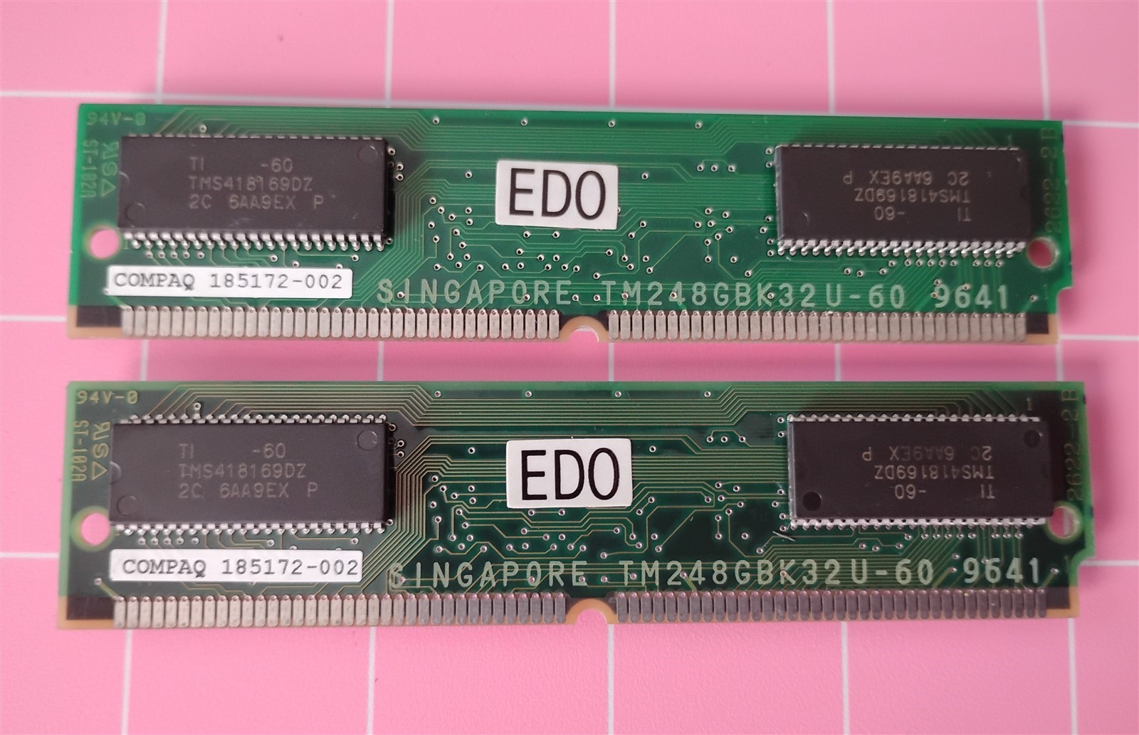 16MB 2x8MB EDO 60ns TI TM248GBK32U-60 COMPAQ 185172-002 2Mx32 5V 72Pin Ram Kit