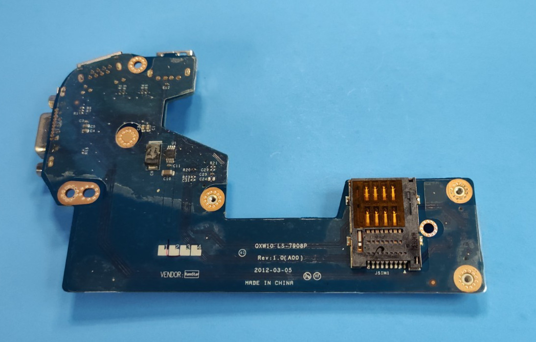 Dell Latitude E5530 Laptop USB 2.0 VGA Port RJ45 Ethernet Jack Add-On PC Board