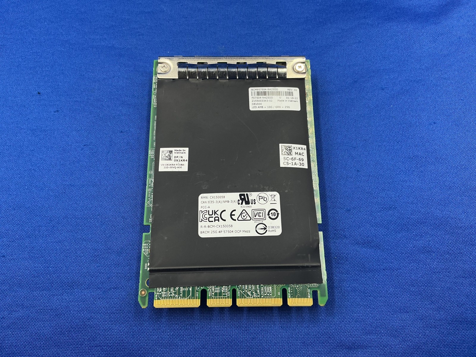 0X1KR4 X1KR4 DELL Broadcom 57504 Quad Port SFP28 10GbE/25GbE OCP3.0 Network Card
