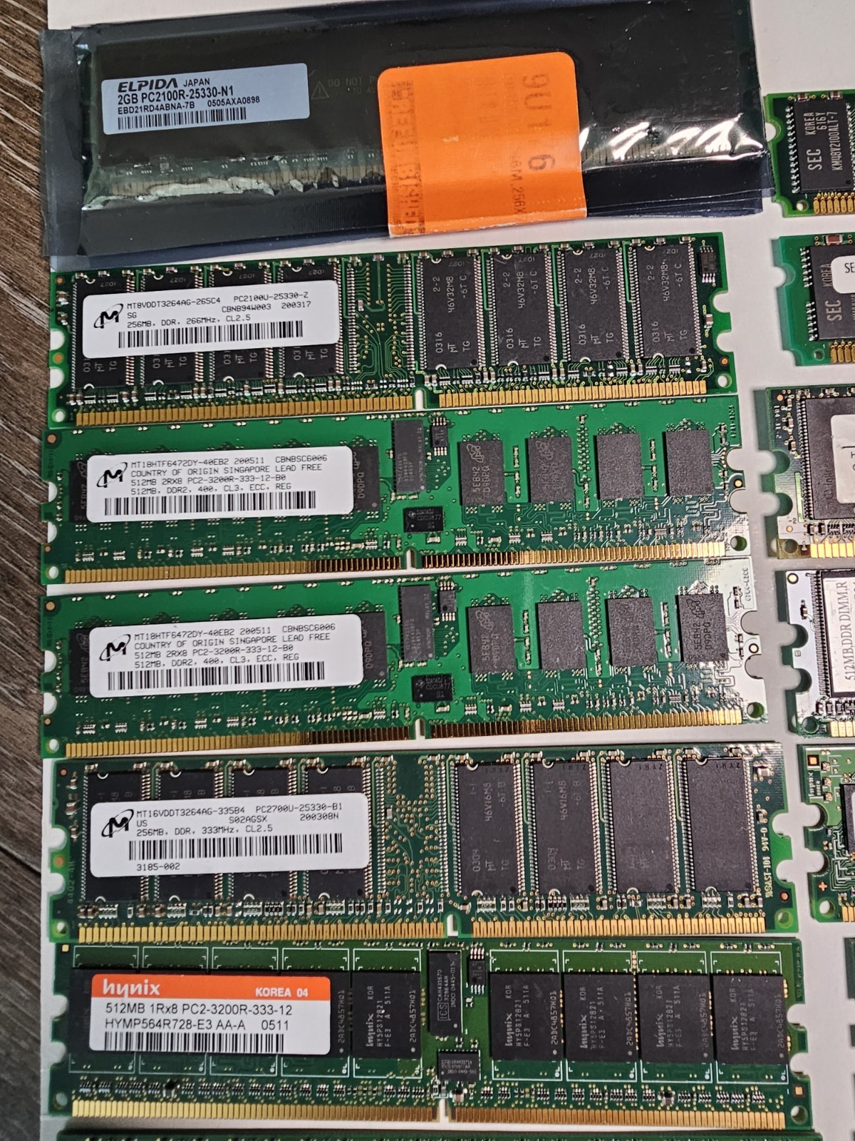 Vintage RAM Lot SDRAM DDR1 Memory Mix PC100 PC133 DDR400 Retro PC Build 10 Stick