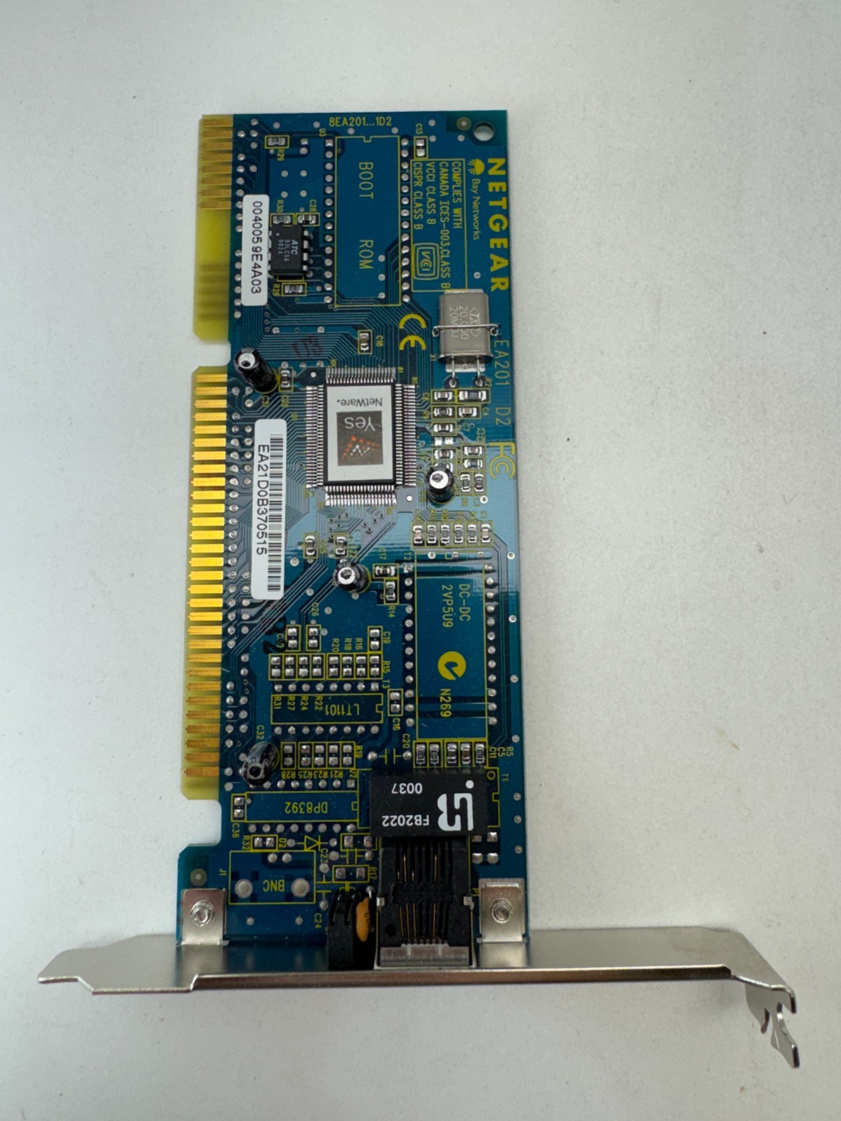 Vintage Netgear EA201 REV D2 PCI Ethernet Card 10Base-T RJ45 LAN Adapter